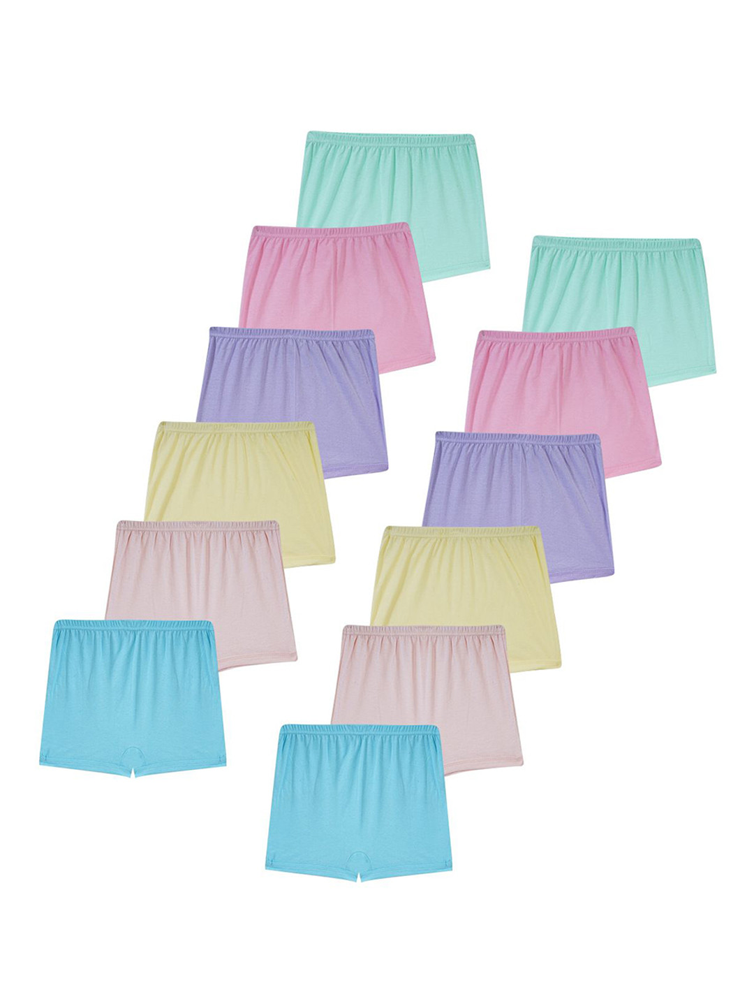 YELLOWDELIGHT Girls Pack Of 12 Boy Shorts Cotton Briefs