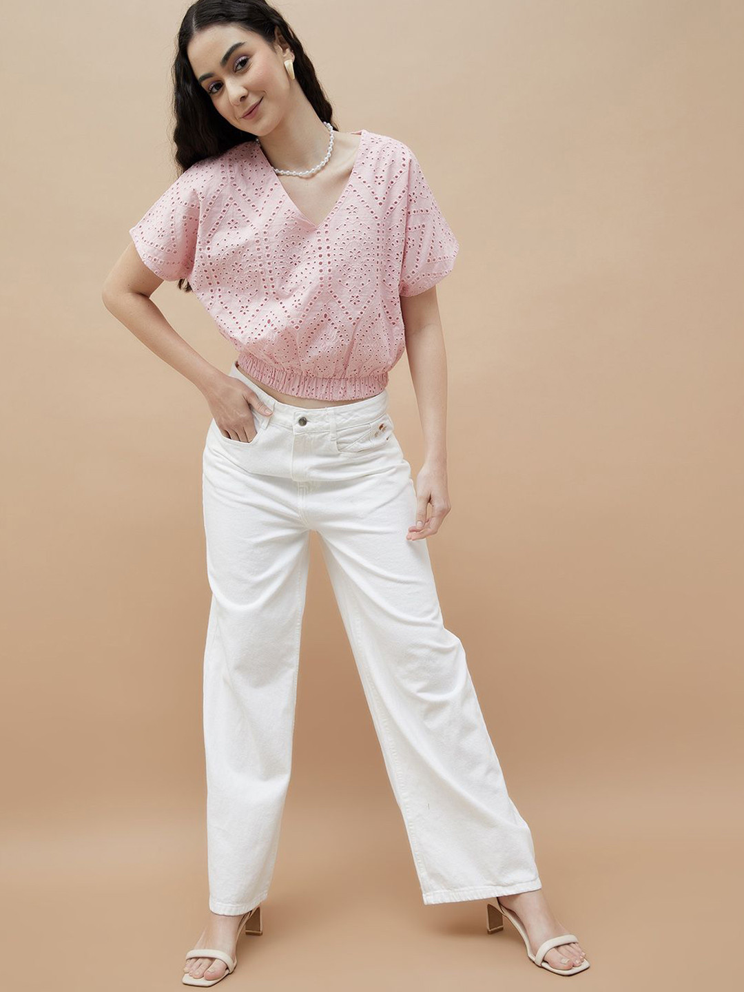 Colour Me by Melange Extended Sleeves Cotton Top