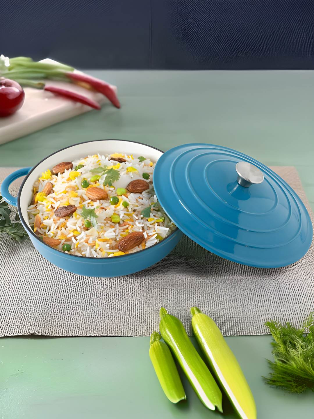The Better Home Blue & White Dishwasher Safe Cook and Serve Casserole