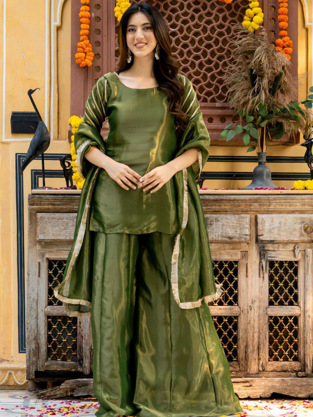 HOUSE OF JAMOTI Kurti With Sharara & Dupatta