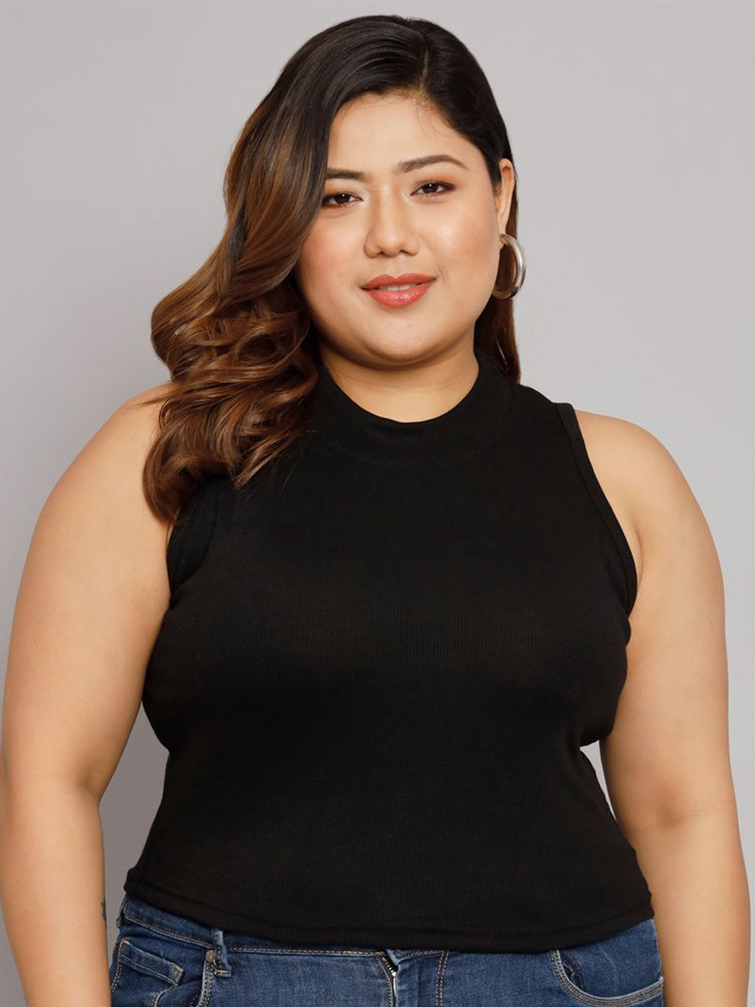 Funday Fashion Plus Size Cotton Crop Top