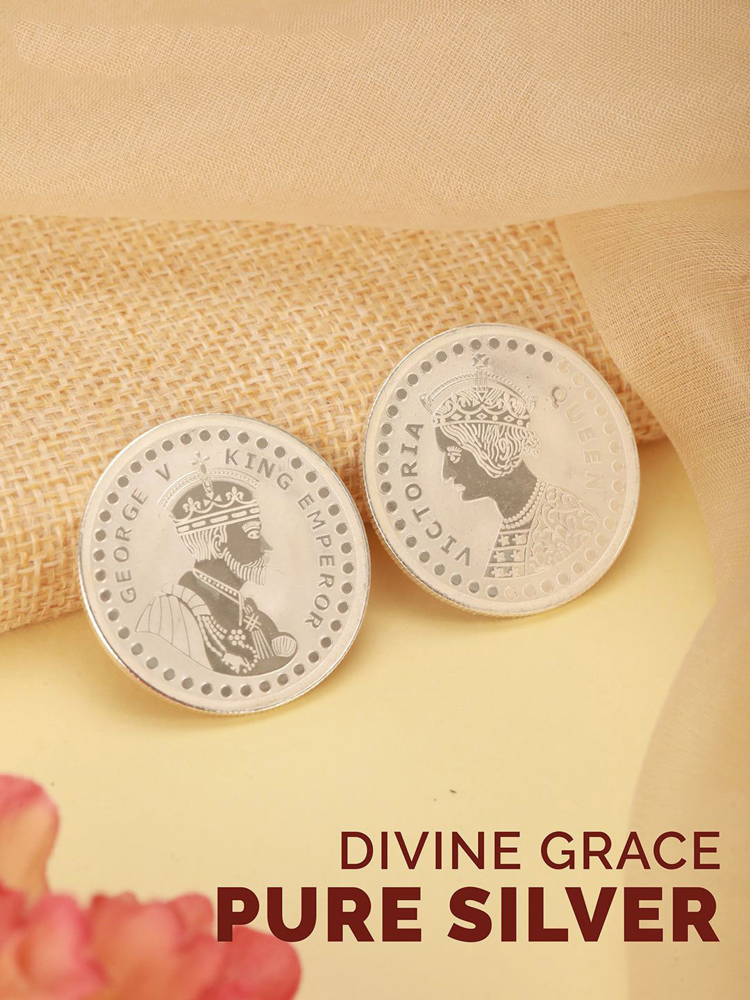 Saraf RS Jewellery Pack Of 2 Queen Victoria Emperor George 999 Silver Coin - 20 gm