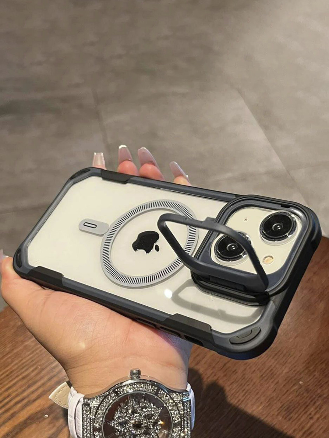 Luxury Kase Solid Printed iPhone 15 Plus Back Case Mobile Accessories