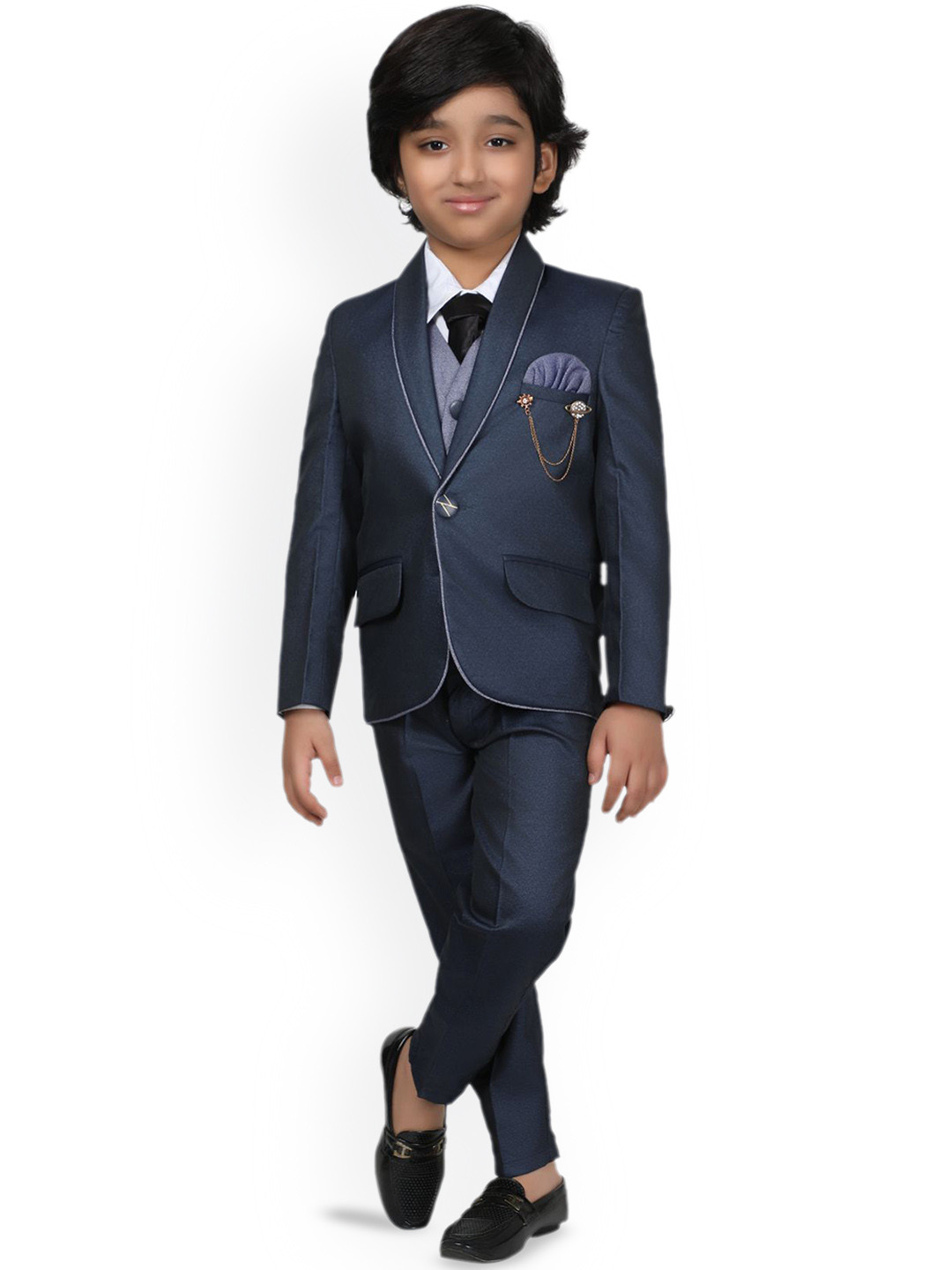 BAESD Boys 5 Piece Single-Breasted Shawl Collar  Party Suit