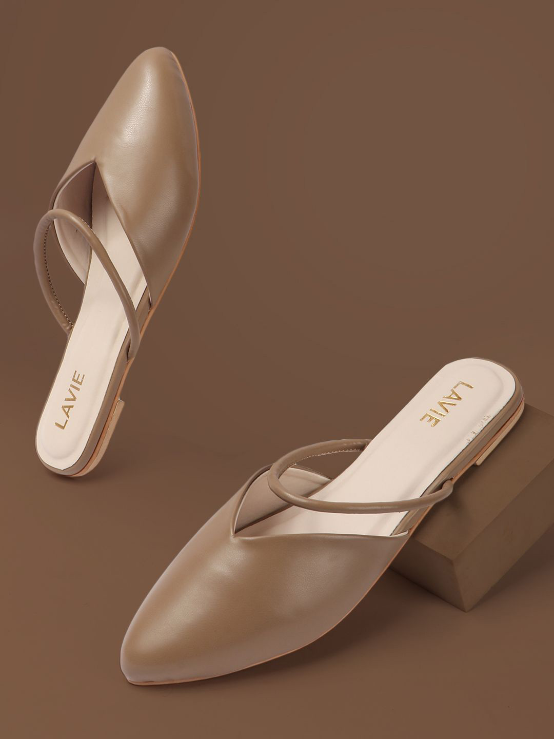 Lavie Women Open Toe Mules Flats With No Back Strap