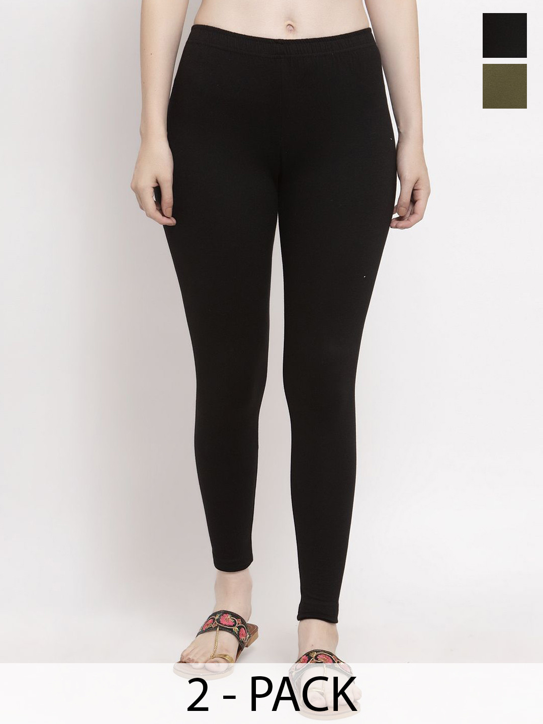 Trend Level Women Pack Of 2 Ankle Length Slip On Leggings