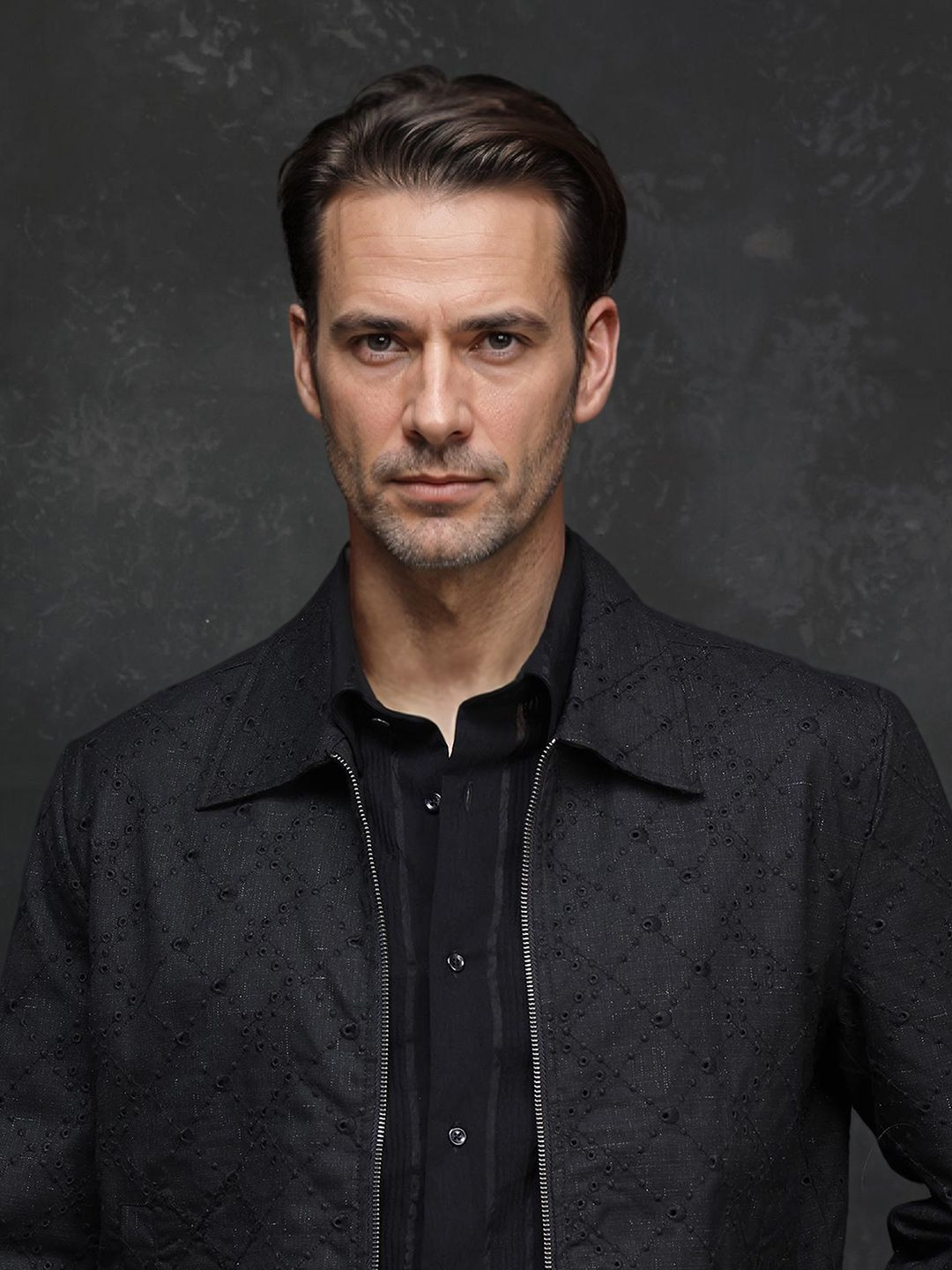 RARE RABBIT Men Cotton Quilted Jacket with Patchwork