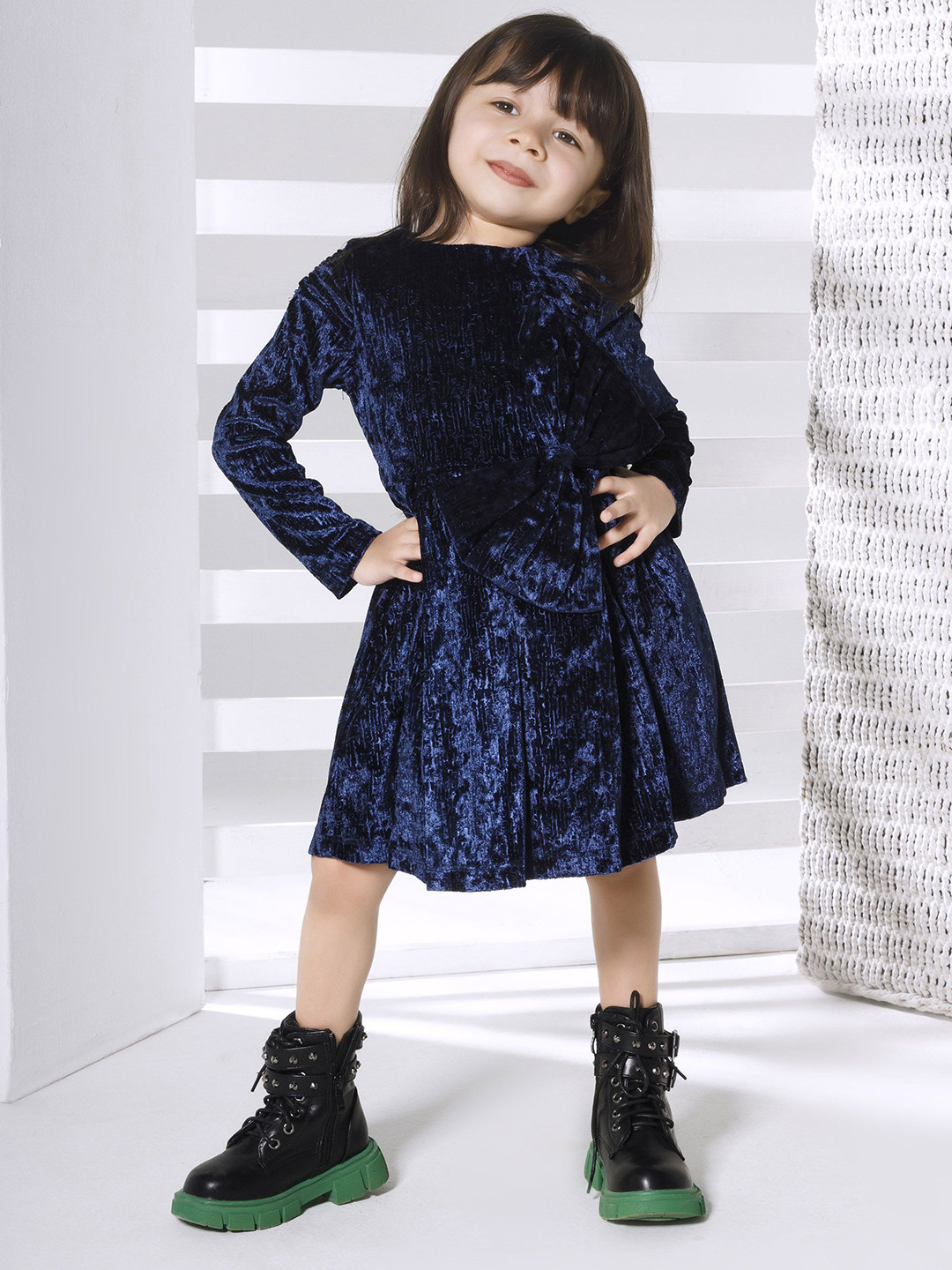 Peppermint Girls Boat Neck Fit & Flare Dress