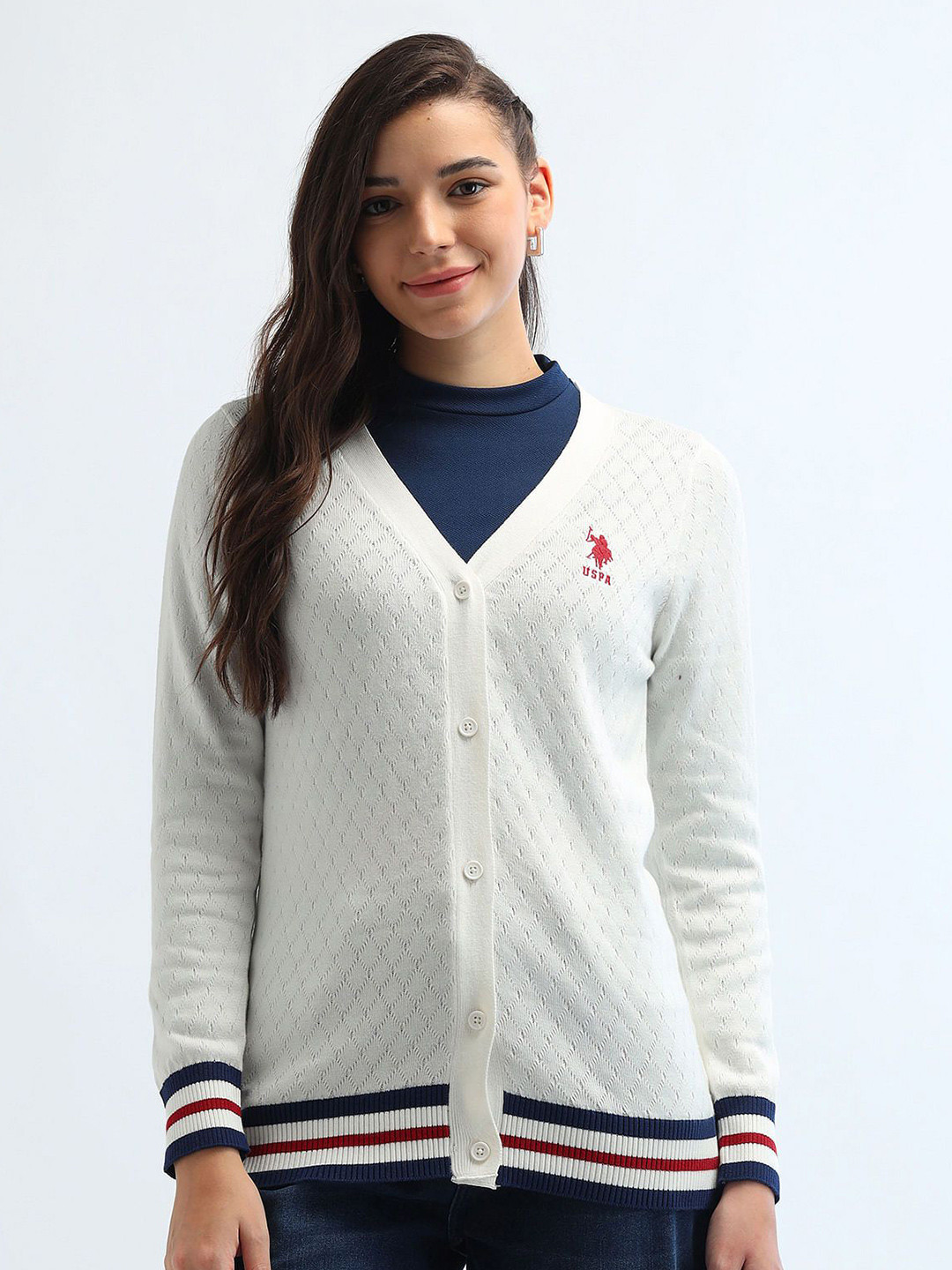 U.S. Polo Assn. Women Cable Knit Cardigan