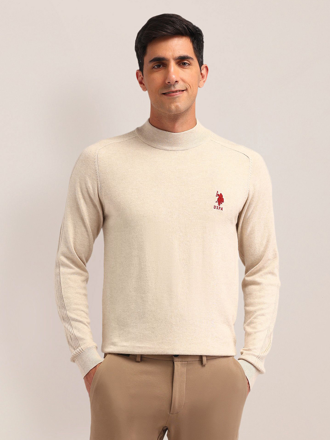 U.S. Polo Assn. Men Mock Collar Pullover Sweater