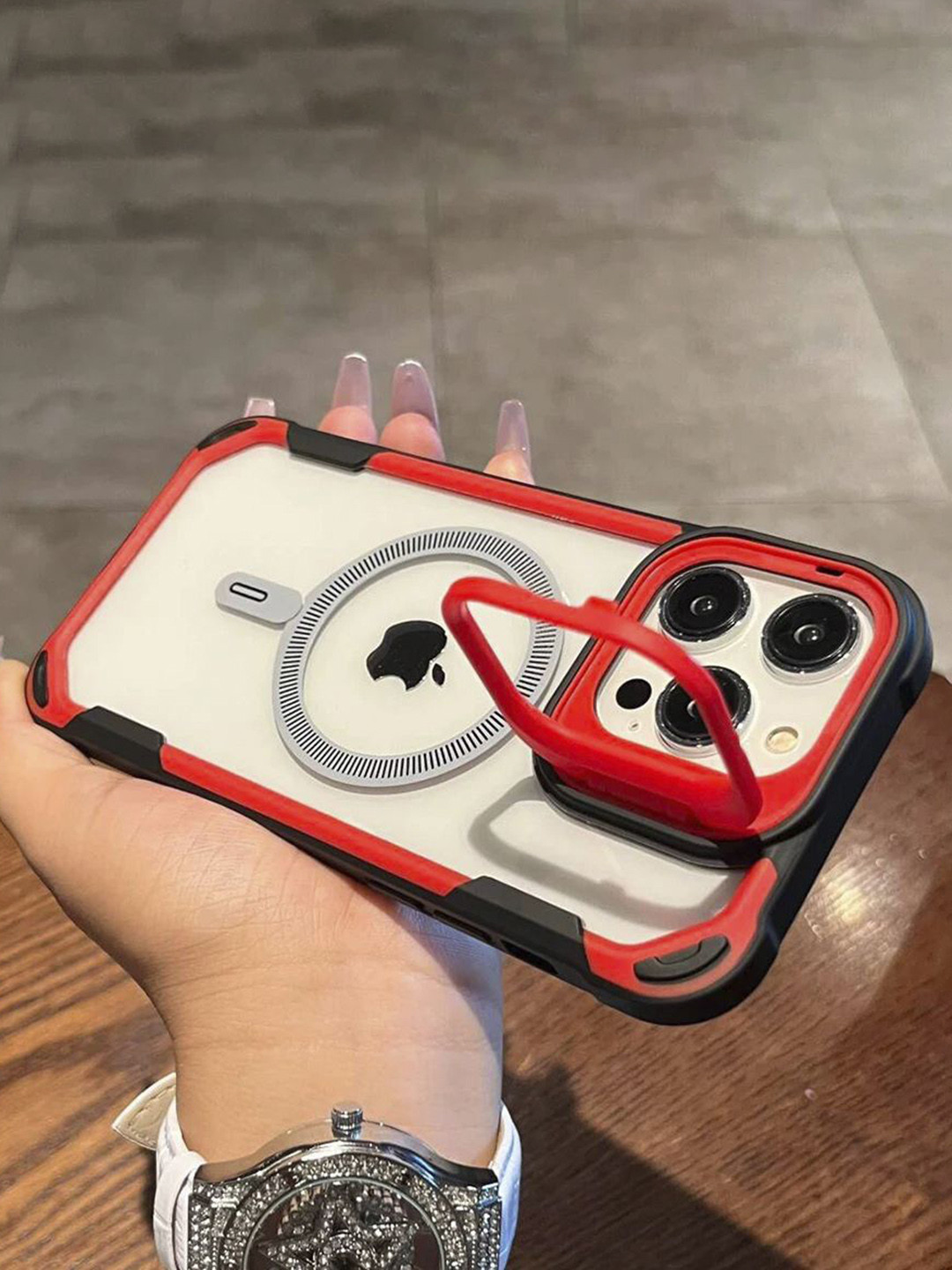 Luxury Kase Solid Printed iPhone 15 Pro Back Case Mobile Accessories