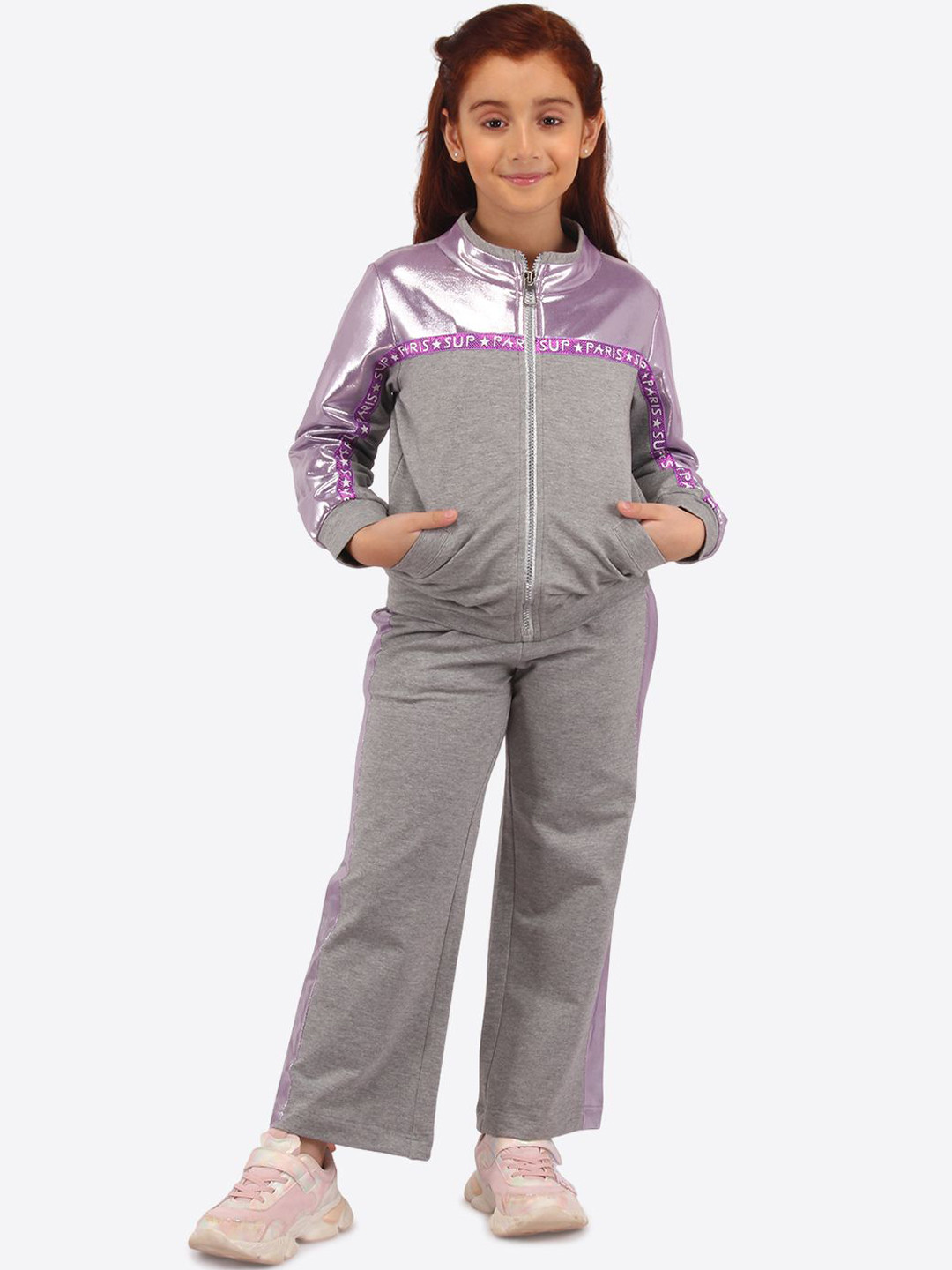 CUTECUMBER Girls Color-Blocked Tracksuits