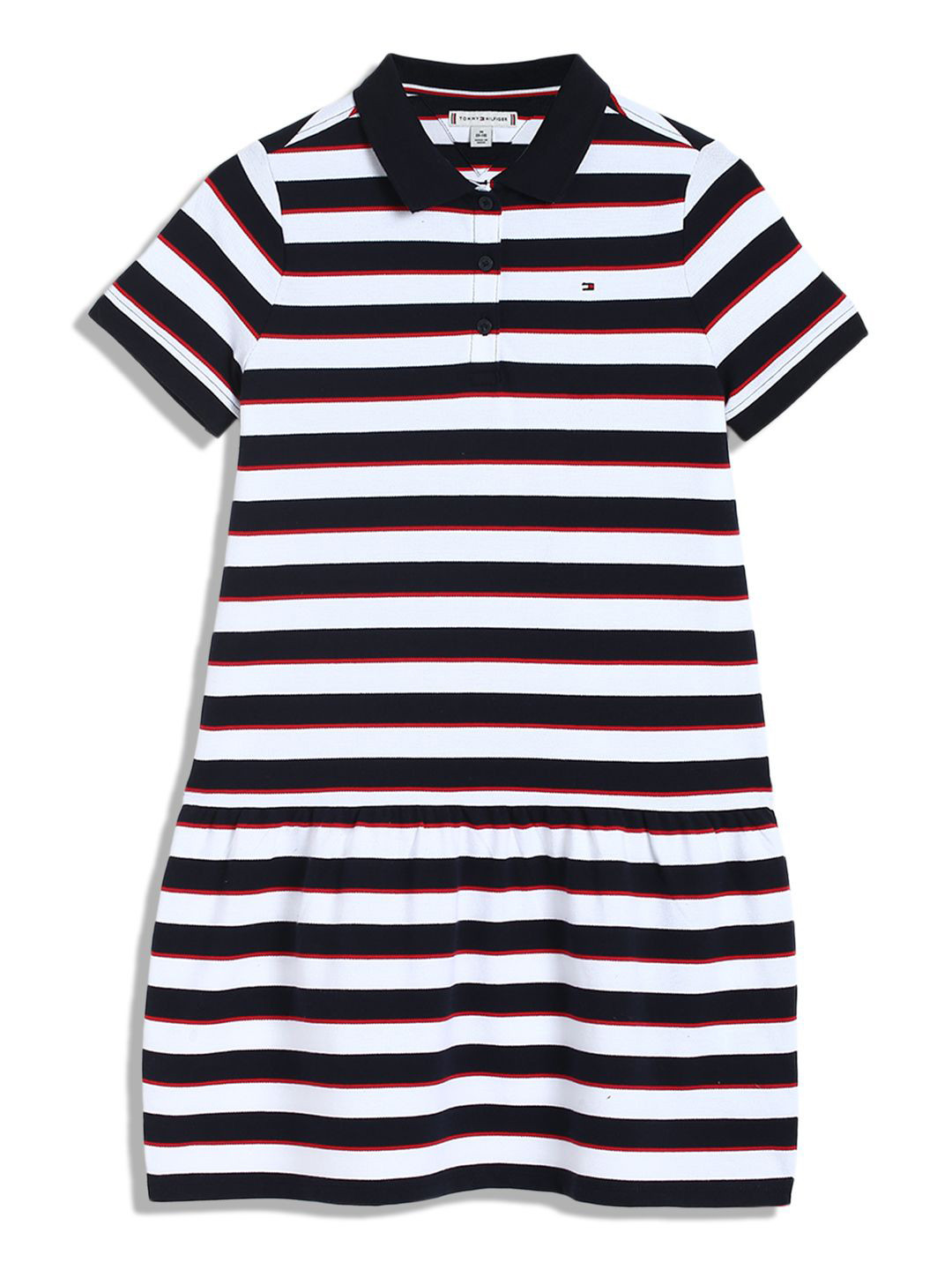 Tommy Hilfiger Girls Striped Drop-Waist Dress