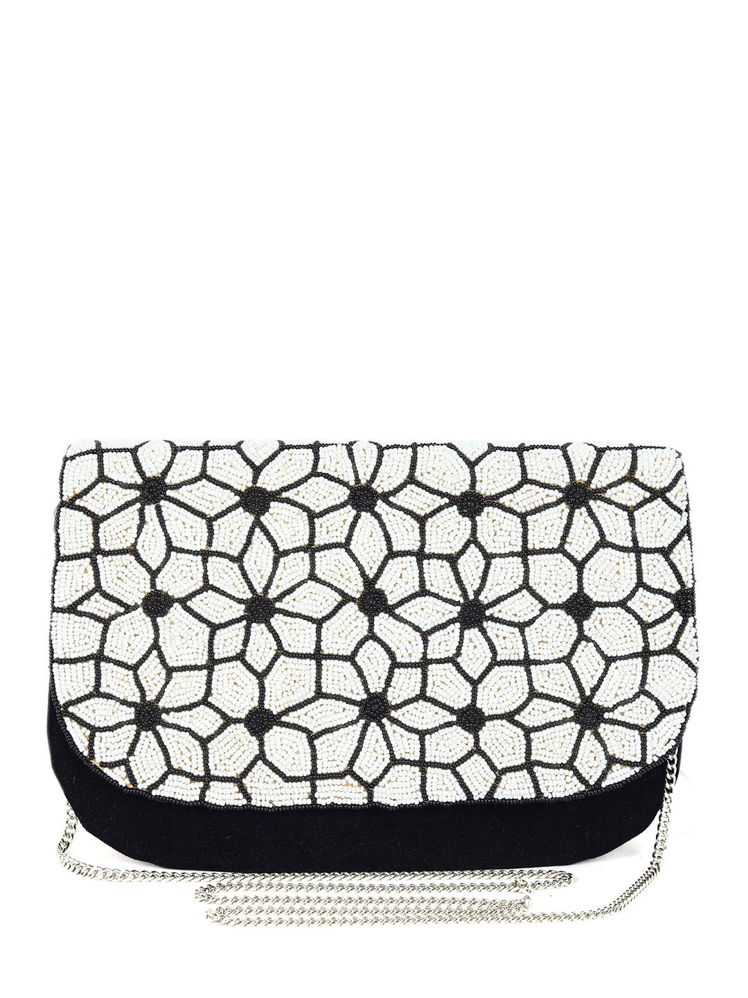 REZZY Embroidered Canvas Foldover Clutch