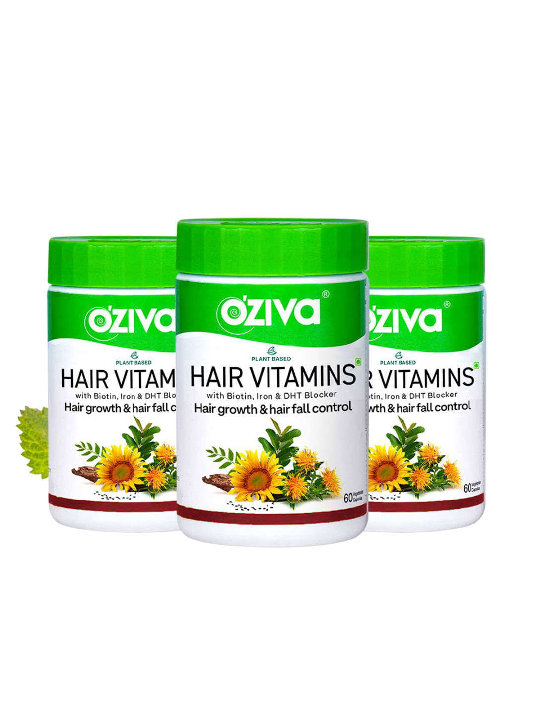 OZiva Set Of 3 Hair Vitamin Capsules for Hair Growth - 60 Capsules Each
