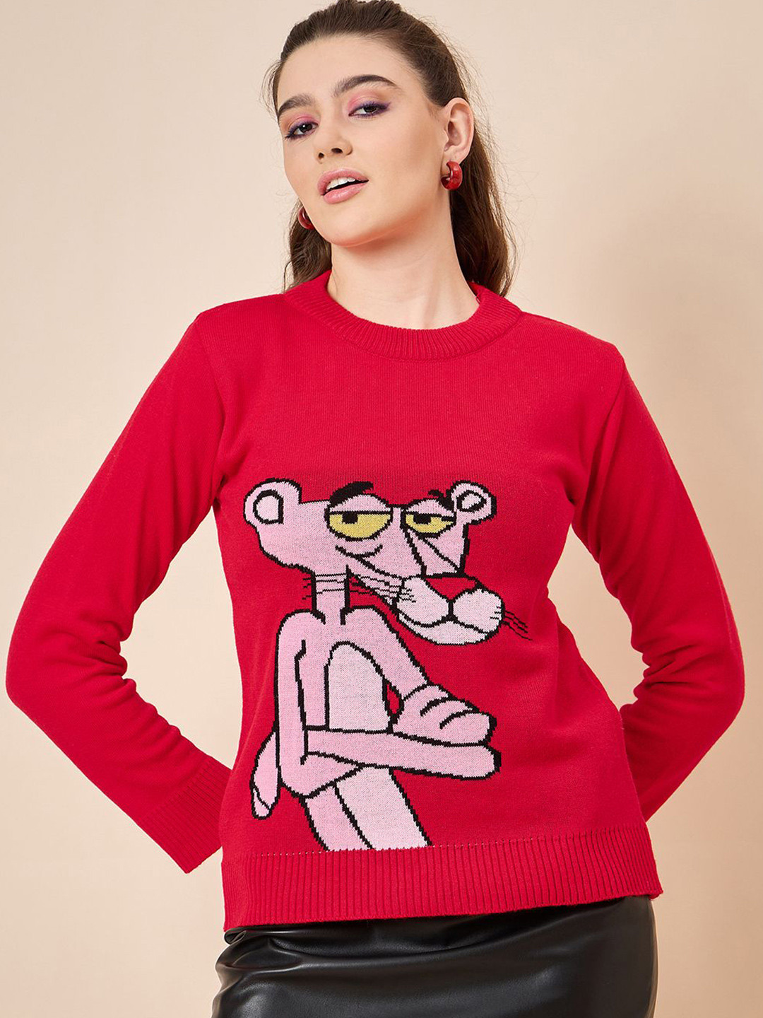 KASMA Women Humour and Comic Woollen Pullover