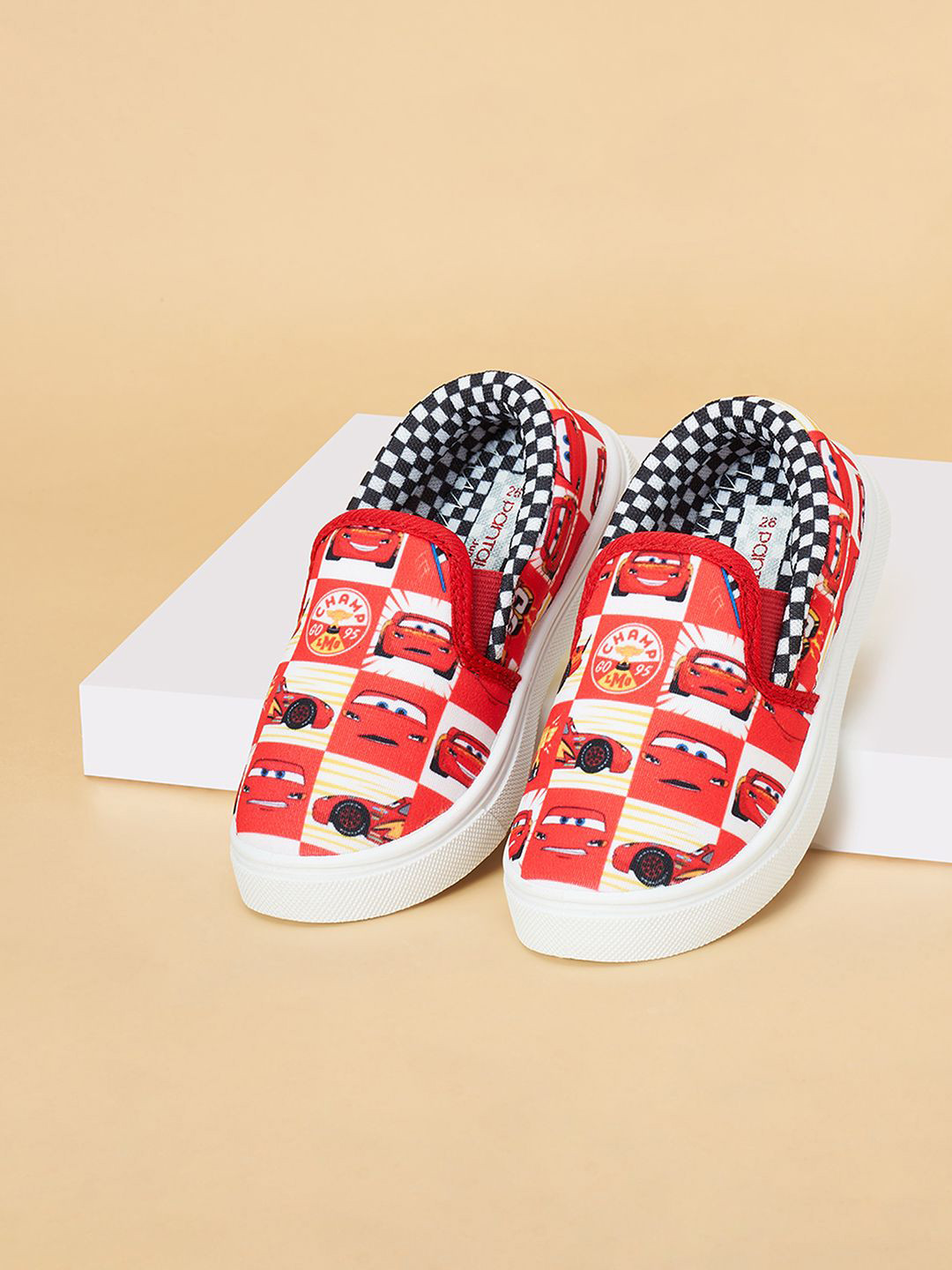 Pantaloons Junior Boys Cars Printed Slip-On Sneakers