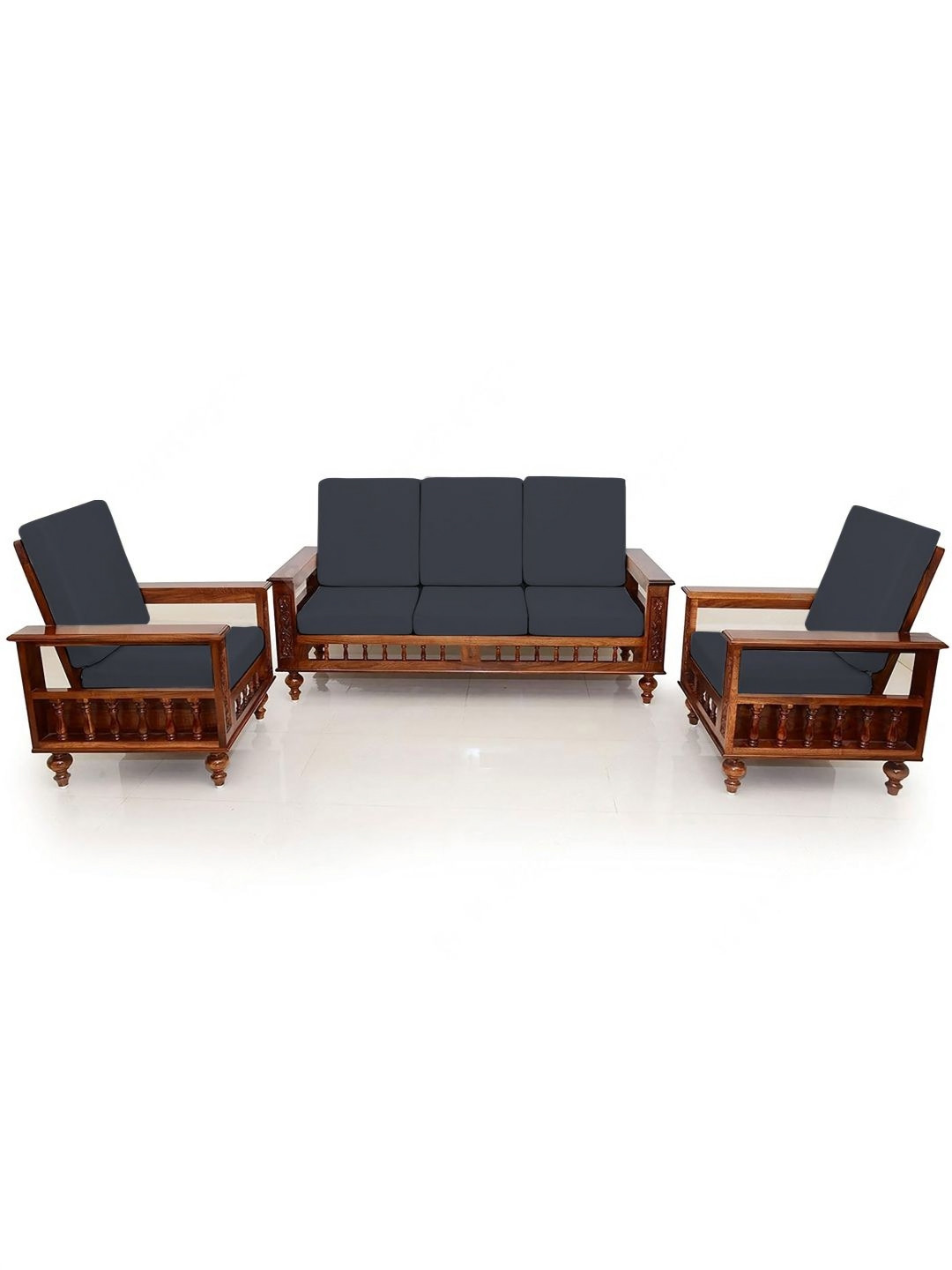 Lazi Grey 220 GSM 10 Pieces Elasticated Water Resistant  Wooden Sofa Covers