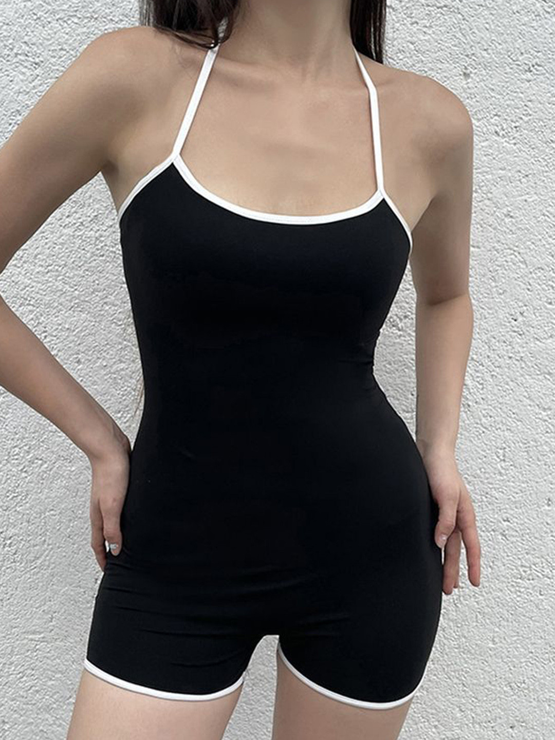 LULU & SKY Women Contrast Edge Fitted Playsuit