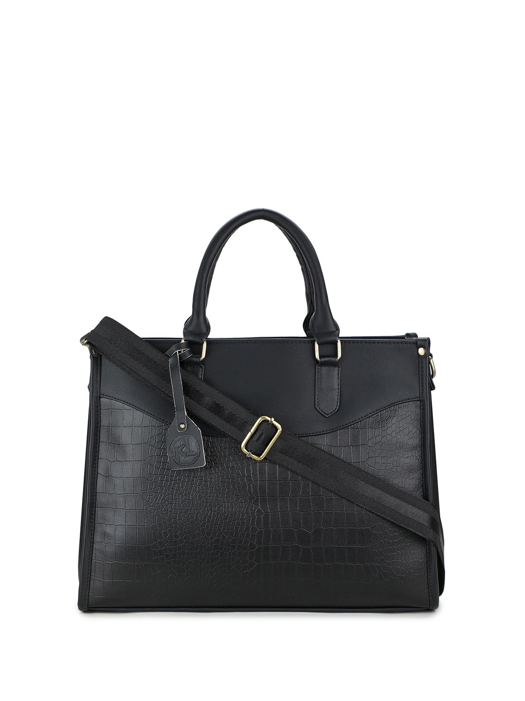 K London Women Textured Structured Handheld Bag