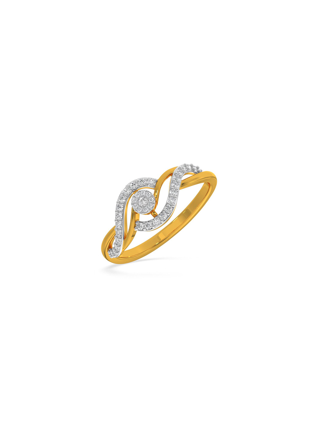 KISNA DIAMOND AND GOLD JEWELLERY Women 18KT Diamond Finger Ring 0.19 CT