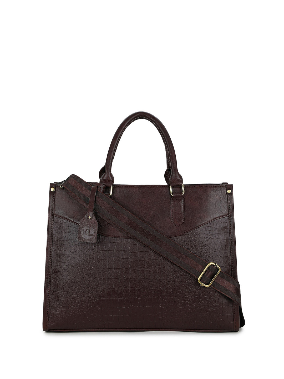 K London Women Textured Structured Handheld Bag