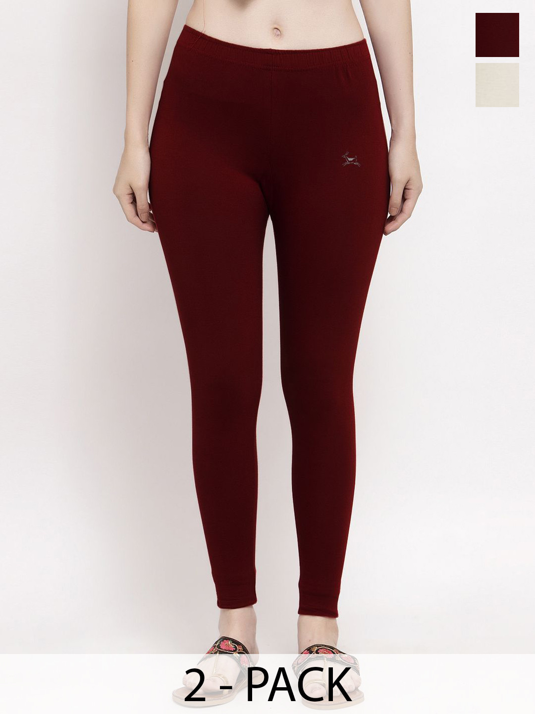 Trend Level Women Pack Of 2 Ankle-Length Slip-On Leggings