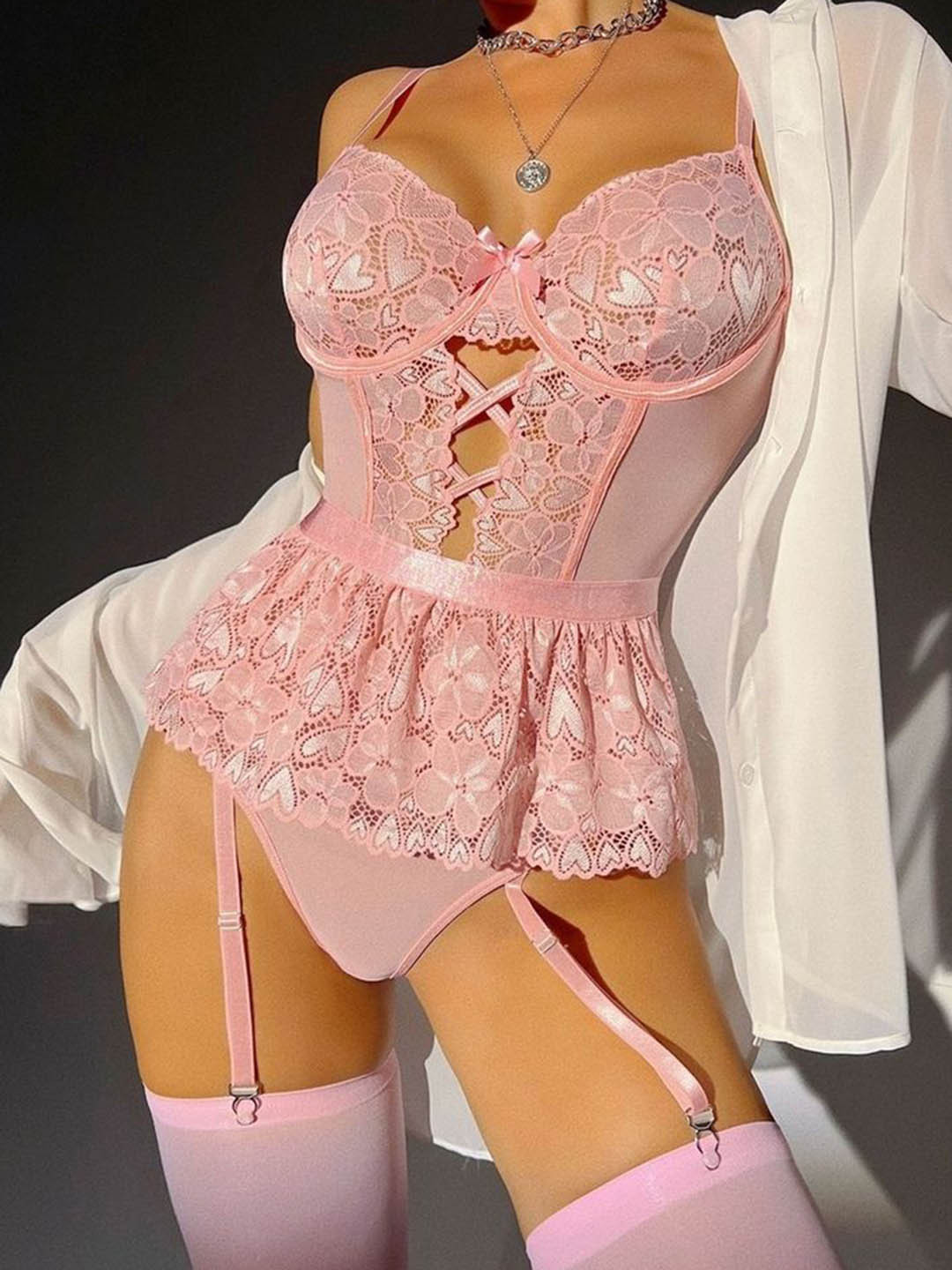 LULU & SKY Women Brand Logo Self Design Pink Briefs