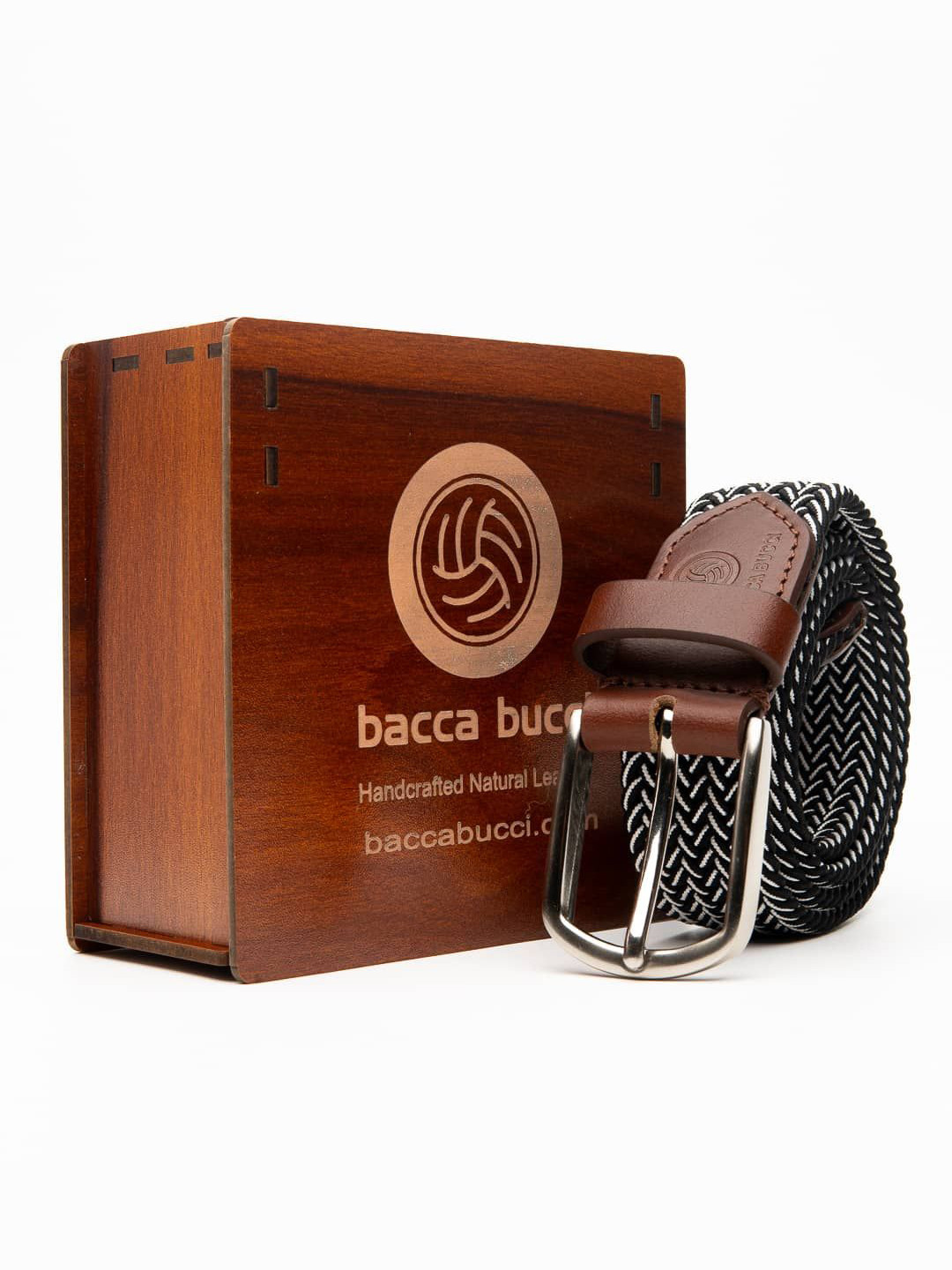 bacca bucci Men Braided Tang  Infinite Stretch Belt