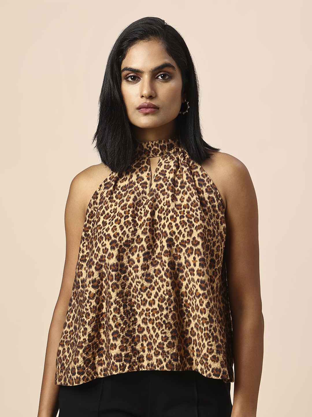Chemistry Women Printed Halter Neck Top