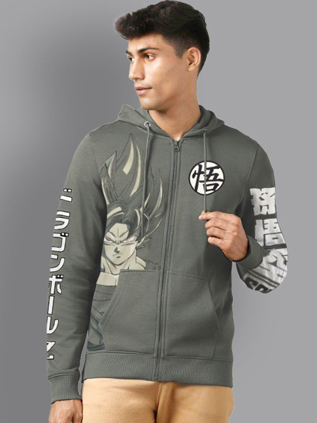 Free Authority Dragon Ball Z Printed Regular Fit Hoodie For Young Men