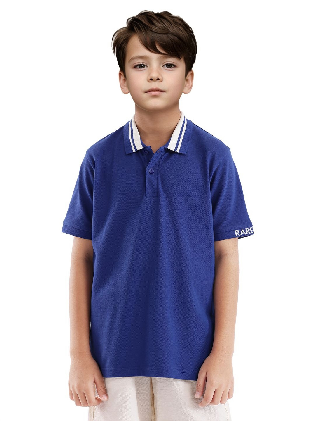 Rare Ones Boys Contrasting Collar Regular Fit Polo