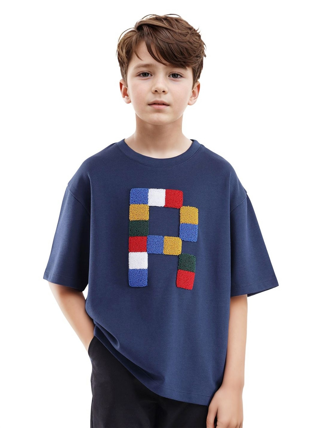 Rare Ones Boys Towel Embroidered Oversized Fit T-Shirt