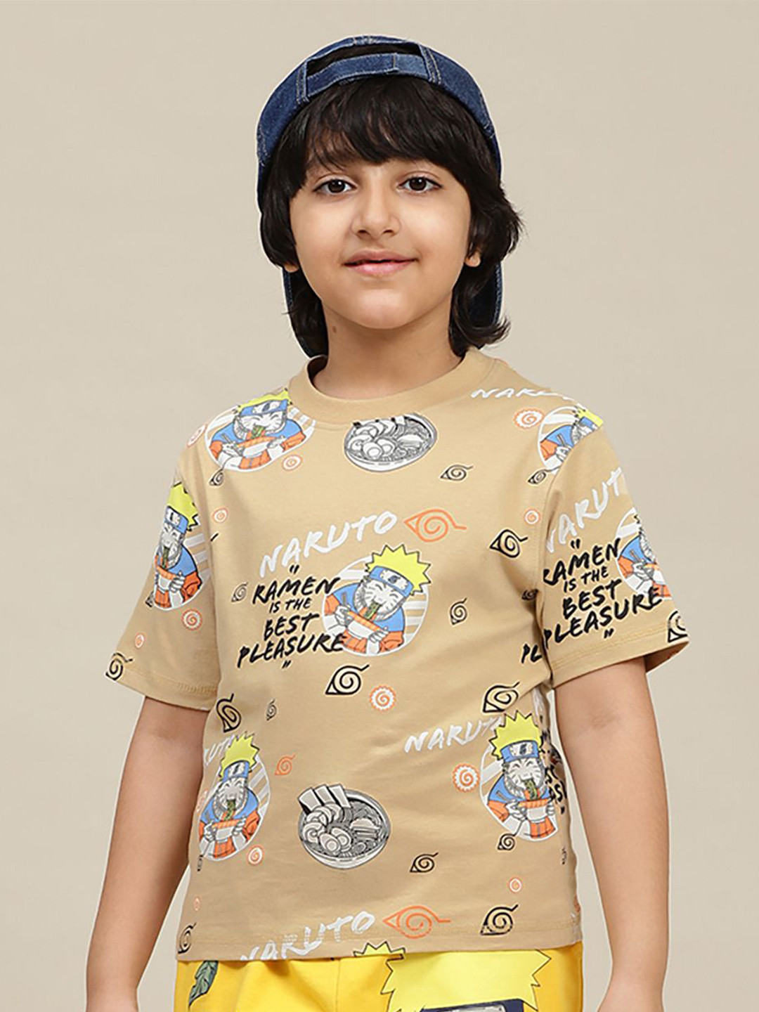 Kids Ville Boys Graphic Anime Printed Round Neck Cotton Naruto T-shirt