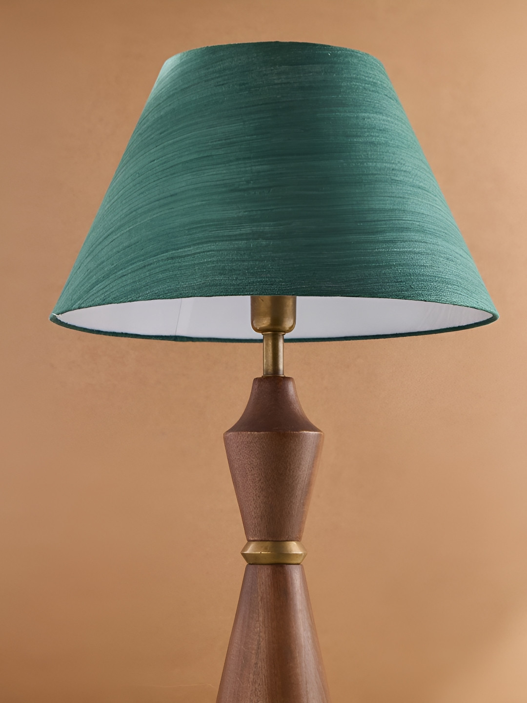 Fabindia Green Cotton Basix Tapered Drum Lampshade- Medium