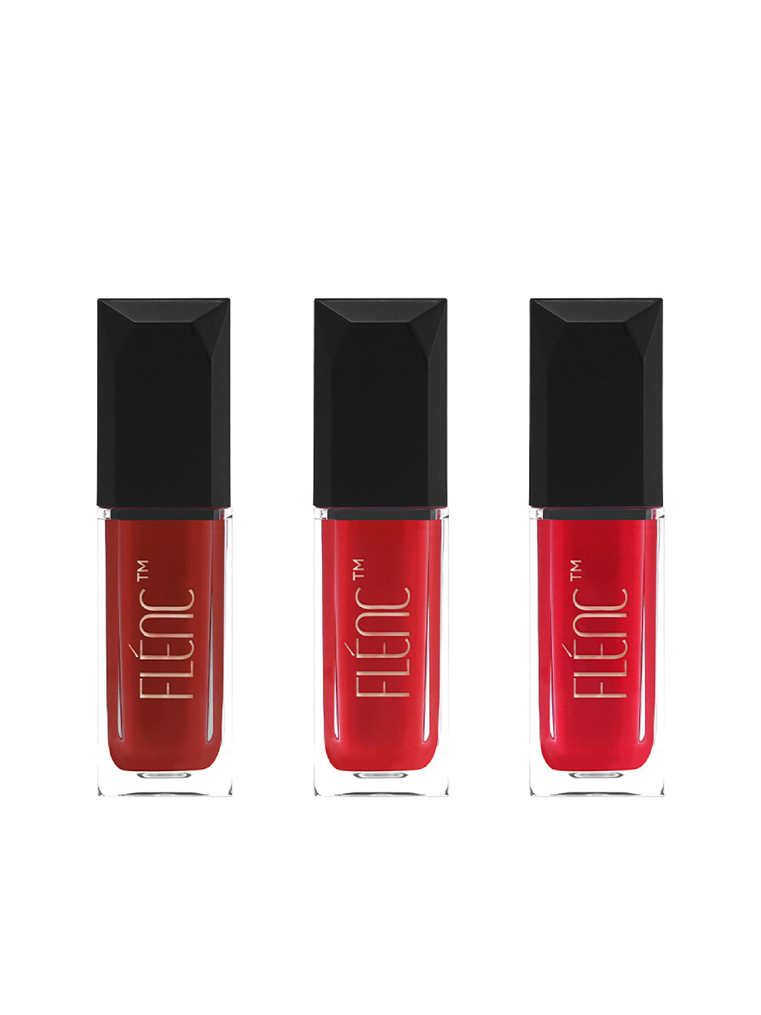 FLENC 3Pc Cryla Velvet Matte Liquid Lipstick- Barcelona- Kuwait - Zurich