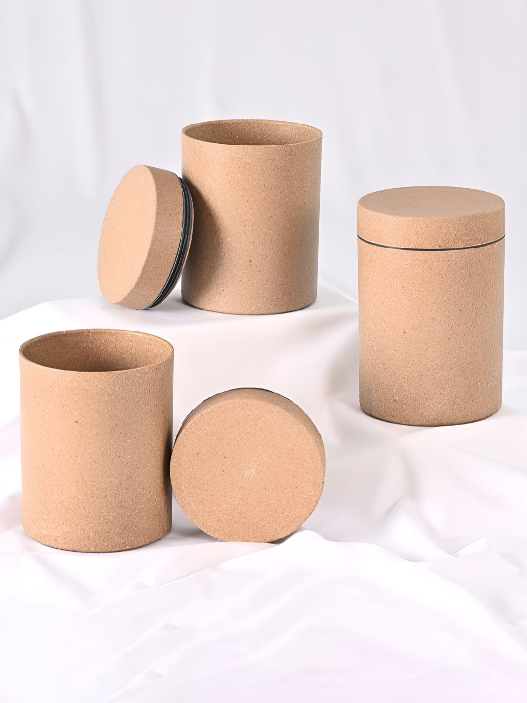 Eha Brown Bamboo Easy To Clean 3 Piece Snap Canister-700ml