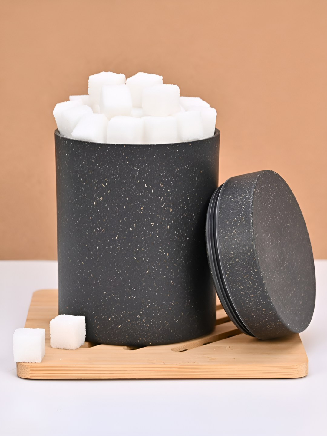 Eha Charcoal Bamboo Easy To Clean Snap Canister