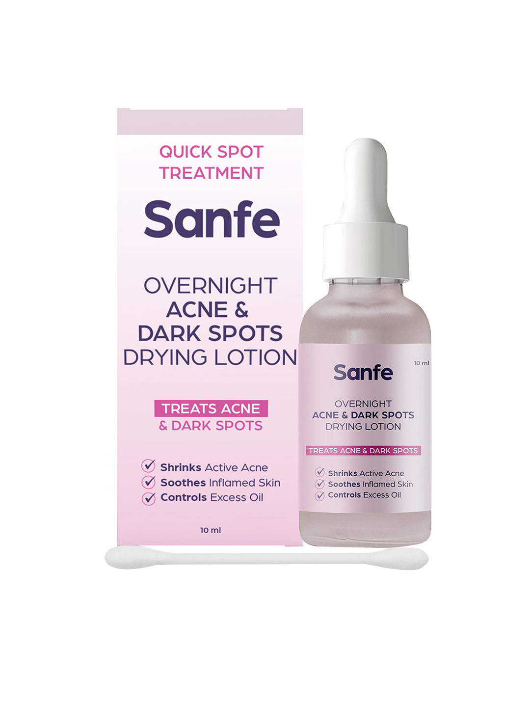 Sanfe Overnight Acne & Dark Spots Drying Lotion with Salicylic Acid - 10 ml