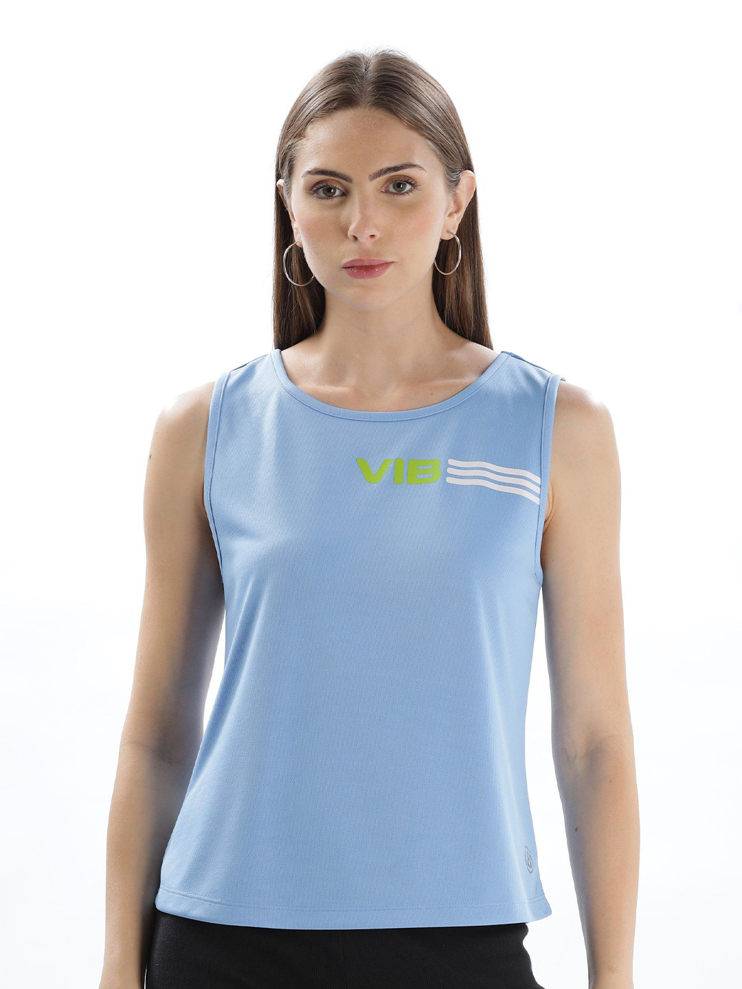 DOMIN8 Scoop Neck Tank Top With Chest Print