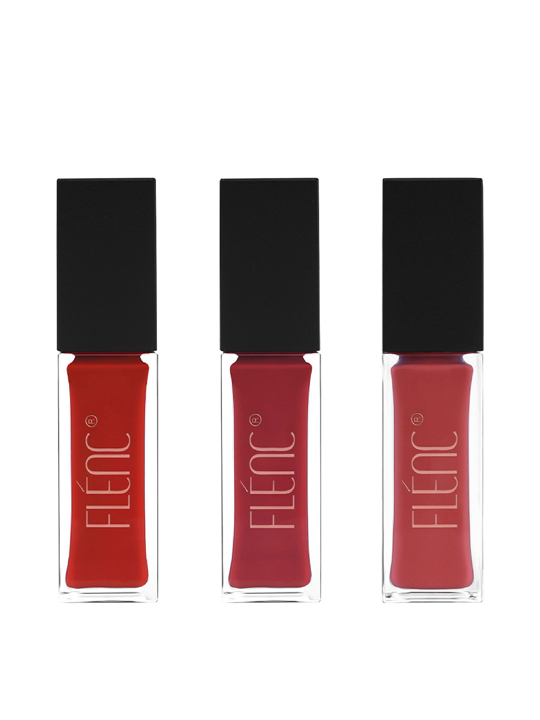 FLENC 3Pc Ritzy Smudge-Proof Glossy Liquid Lipstick- 10ml Each-Rome- Moscow- Montreal