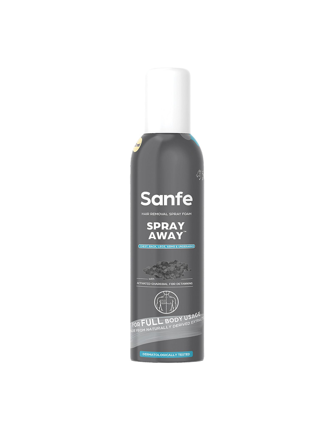 Sanfe Spray Away Hair Removal Spray Foam with Activated Charcoal - 112 ml