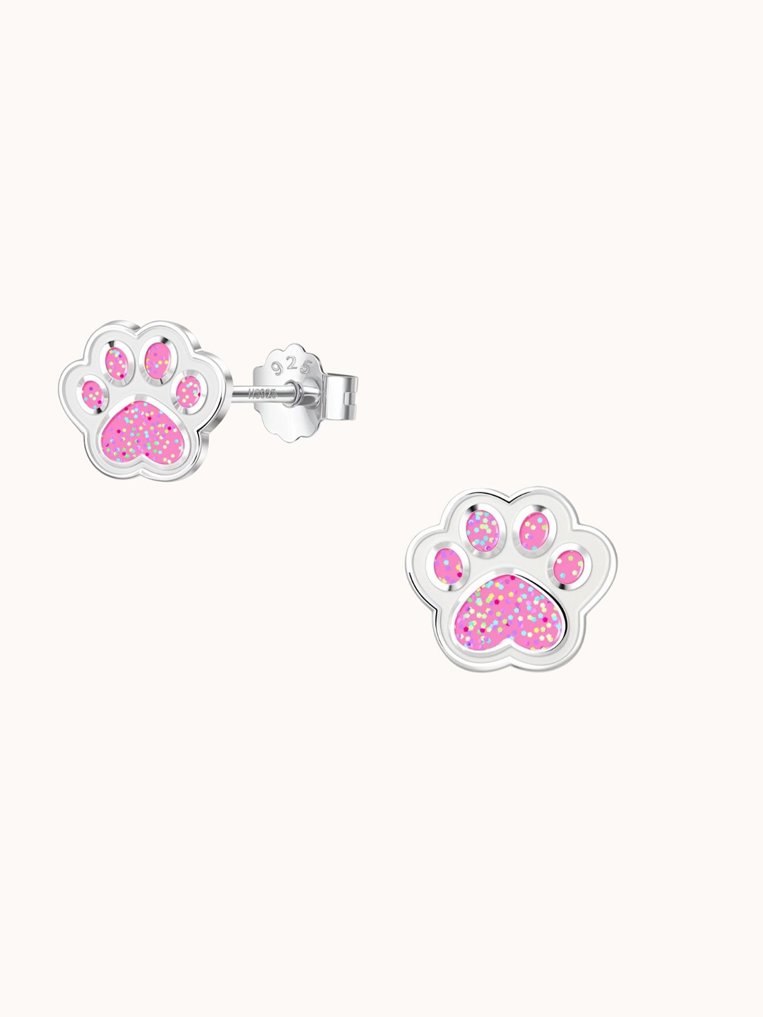 HighSpark 925 Sterling Silver Paw Print Studs Earrings