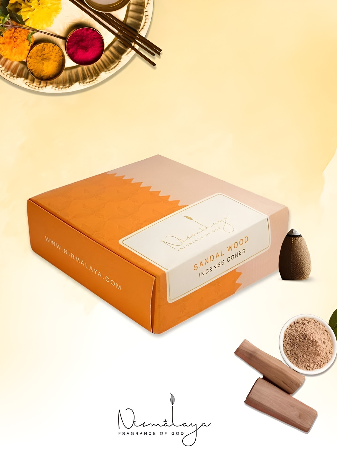 Nirmalaya Brown 40 Pieces Mysore Sandalwood Dhoop Cones