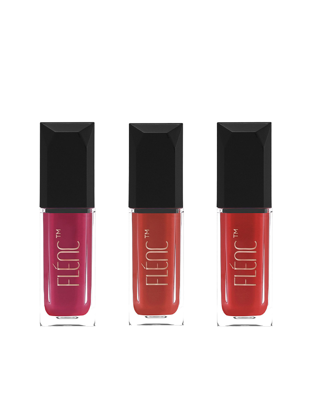 FLENC 3Pc Cryla Smudge-Proof Velvet Matte Liquid Lipstick- Kuala Lumpur-Milan- Sydney