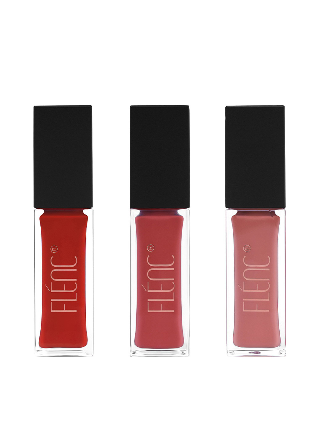 FLENC 3Pc Ritzy Glossy Liquid Lipstick- 10ml Each-Montreal- Moscow- Miami
