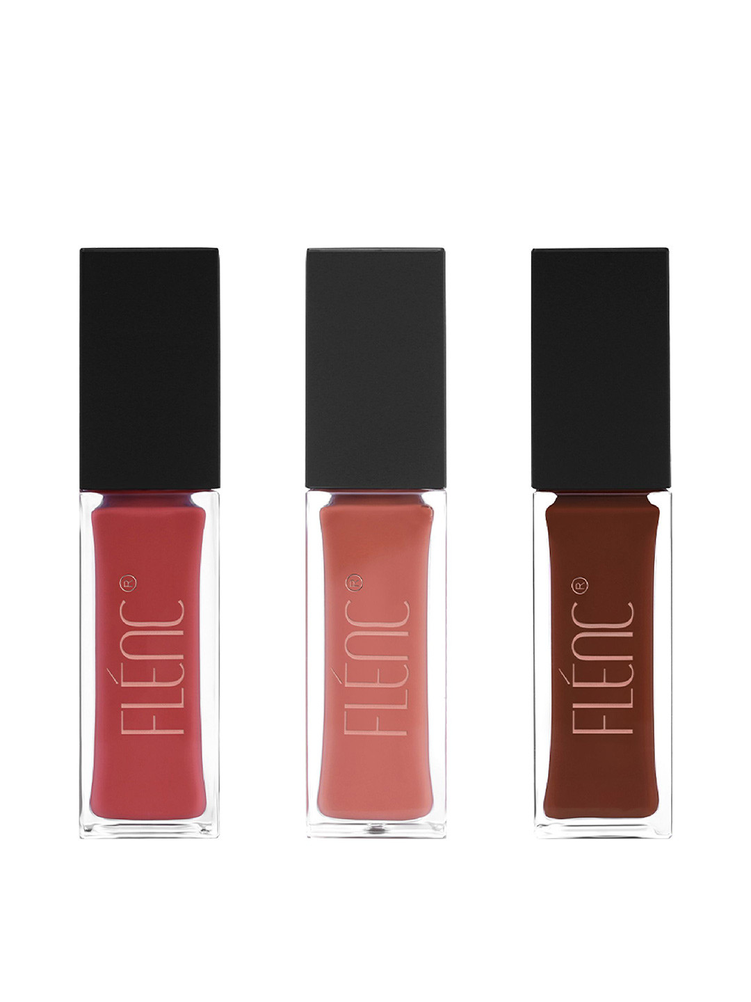 FLENC 3Pc Ritzy Glossy Liquid Lipstick- 10ml Each-Montreal- Washington- Helsinki