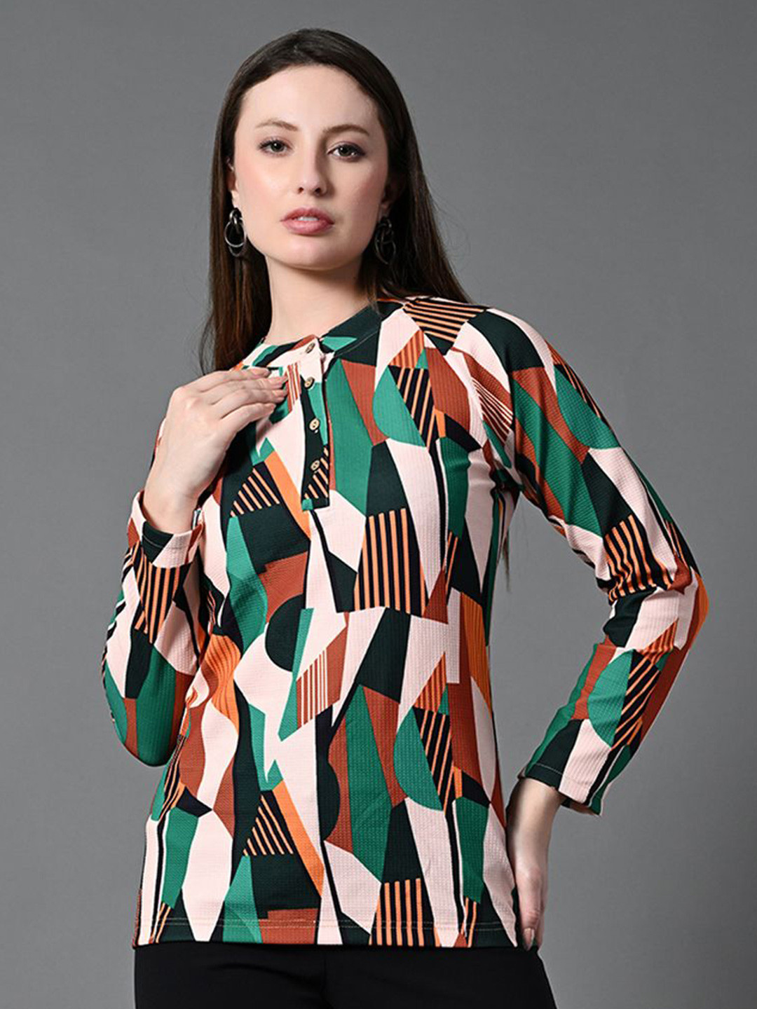 The Roadster Lifestyle Co Embellished Raglan Sleeve Top