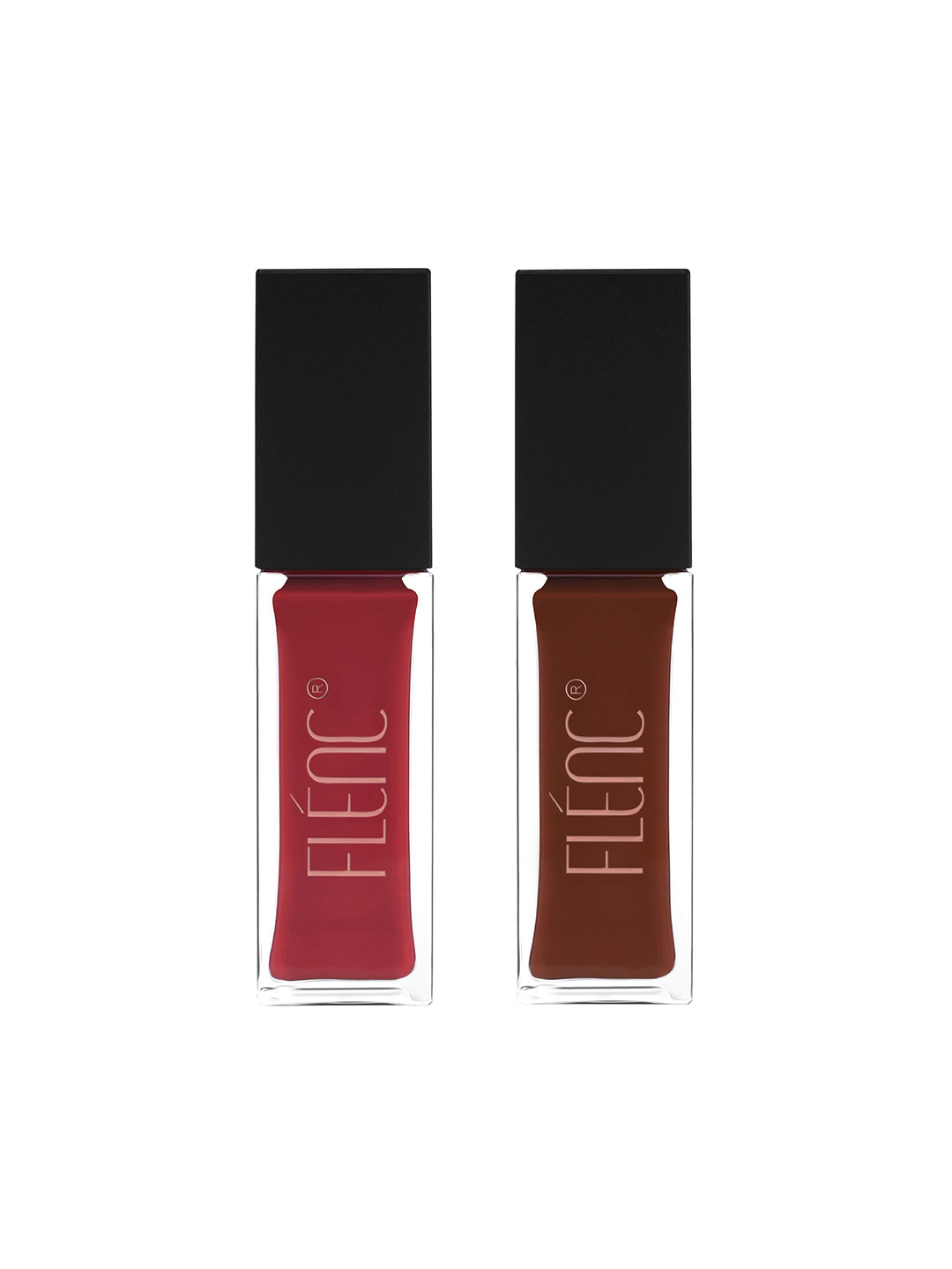 FLENC Set Of 2 Ritzy Smudge-Proof Glossy Liquid Lipstick- 10ml Each -Rome - Washington