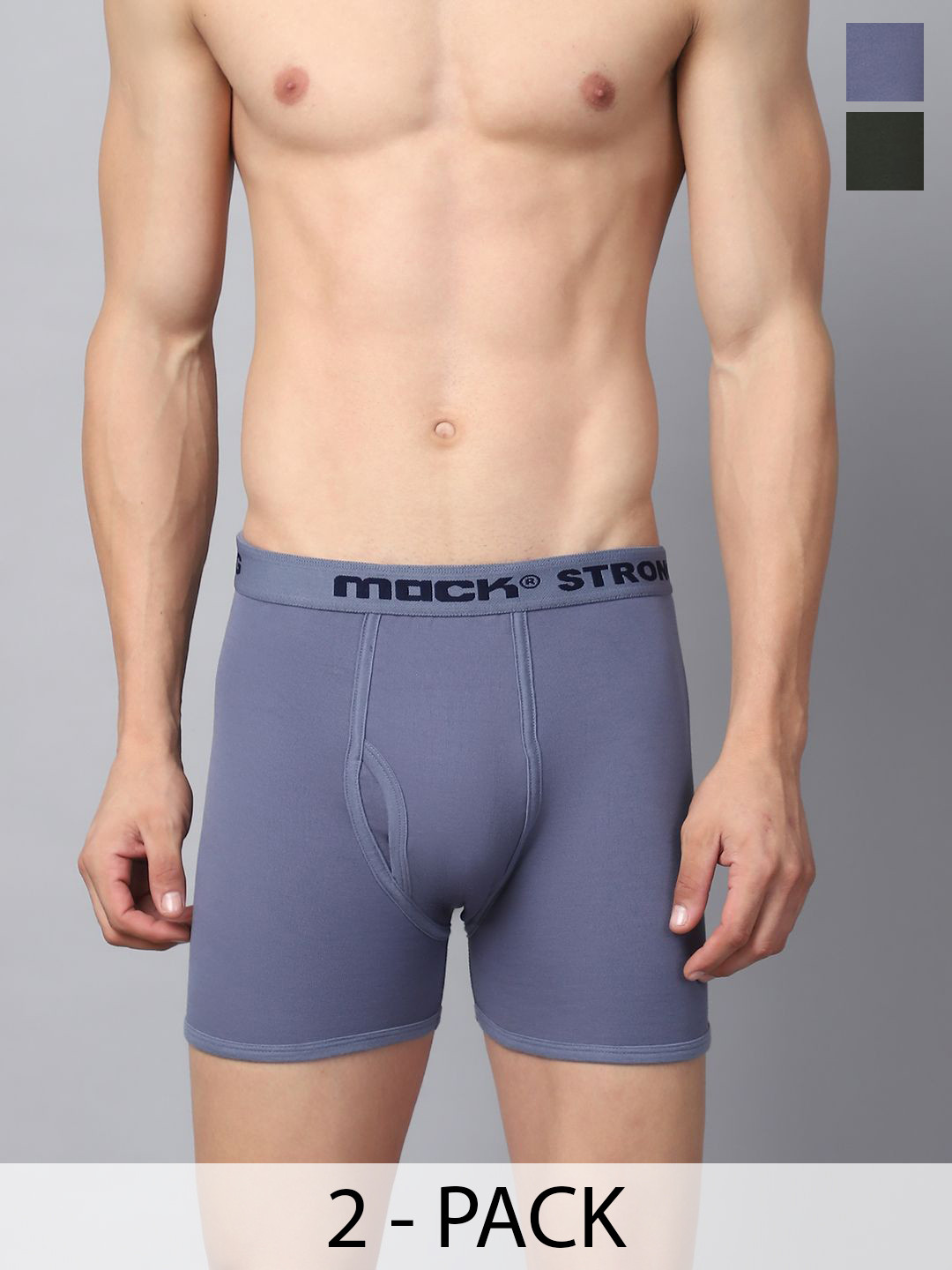 MACK JONNEY Pack Of 2 Mid Rise Cotton Assorted Trunks -MACK__STRONG__E__02